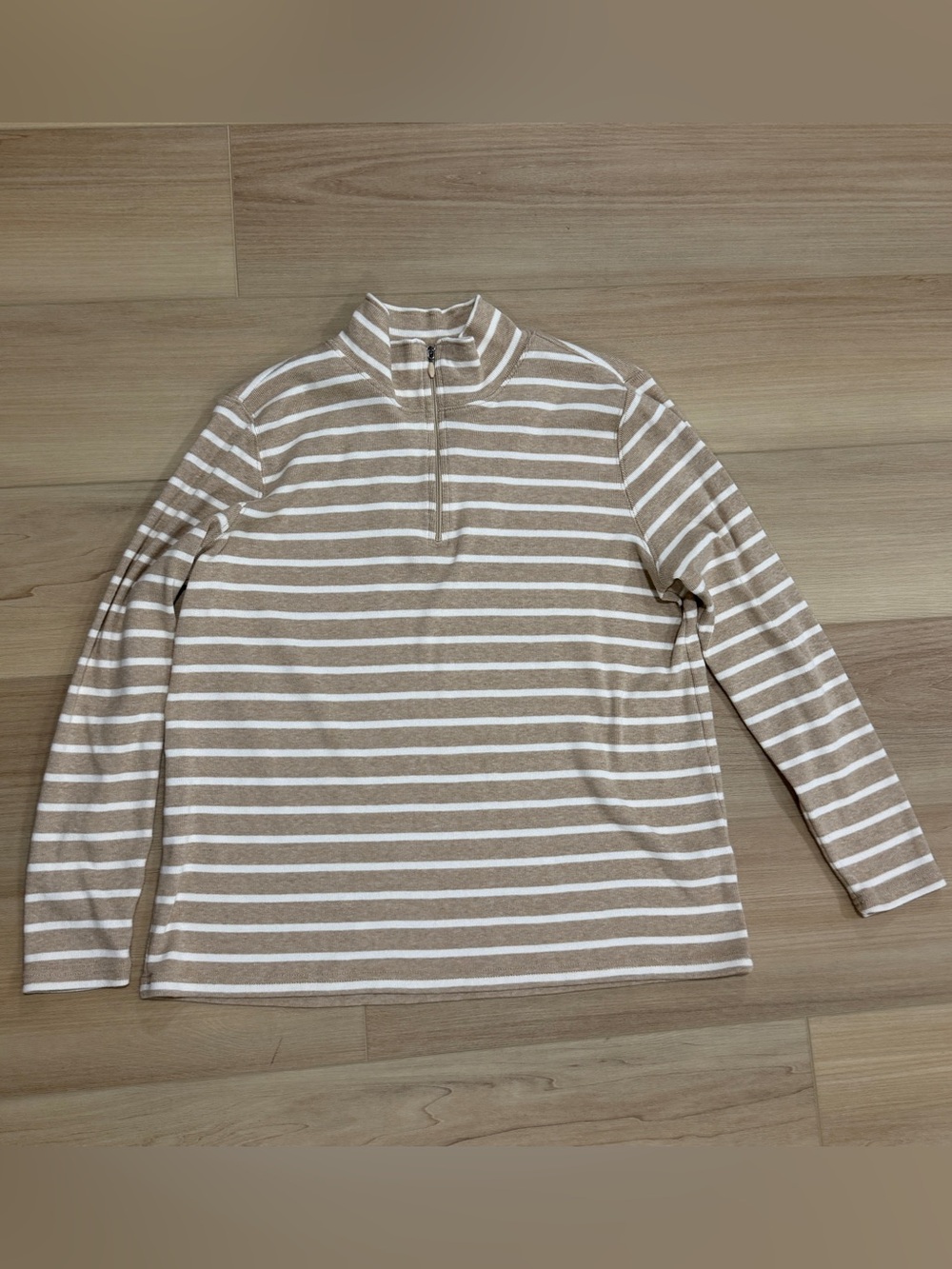 LL Bean Striped Quarter Zip— Size 1X